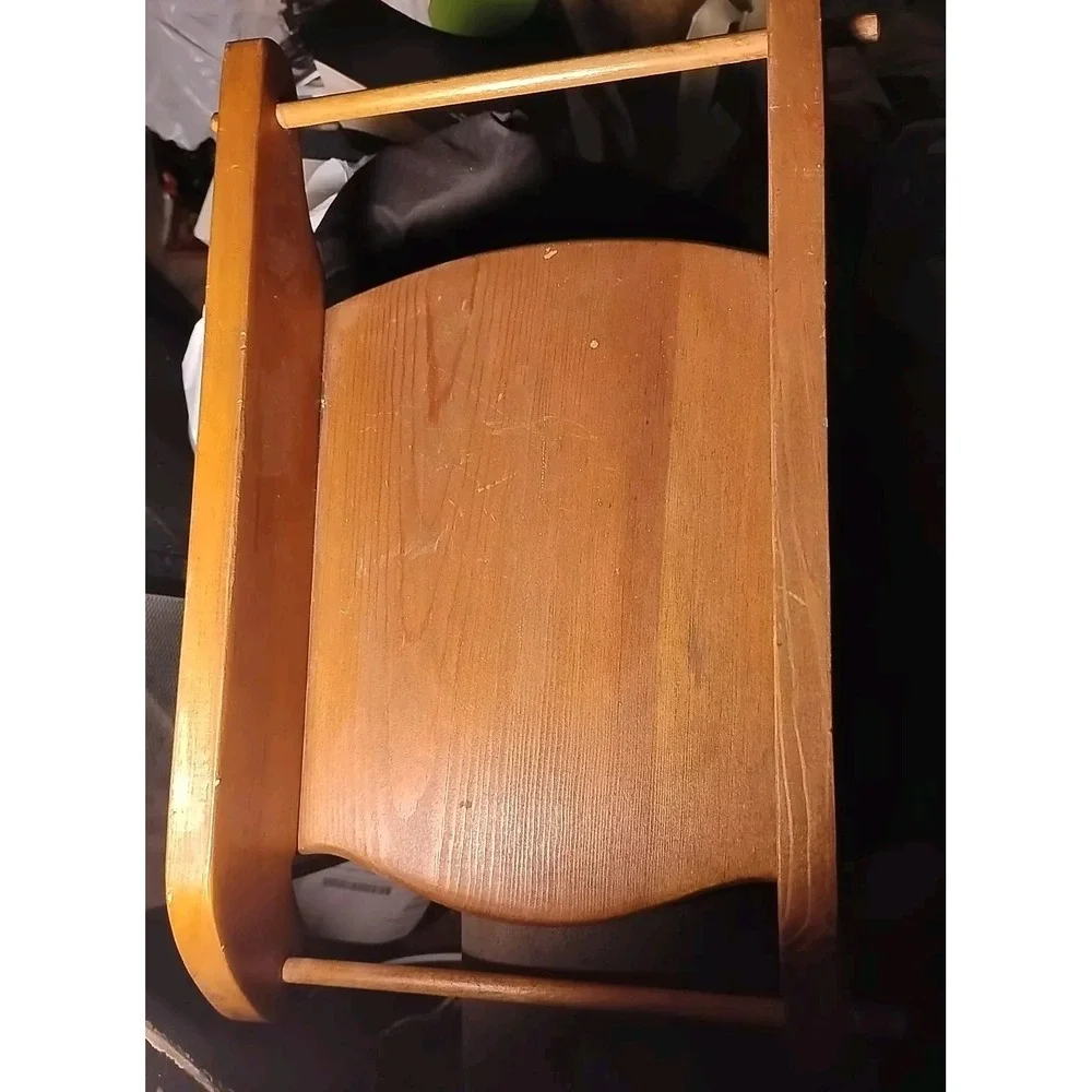 Vintage Wooden Sled Decor Skiers Toll-like Hand‎ Painted Children art Ski Lodge